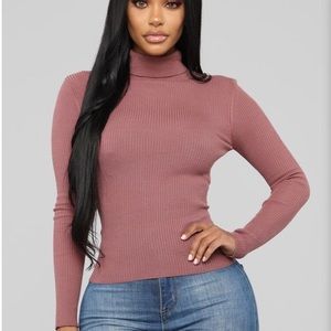 Ribbed turtle neck top